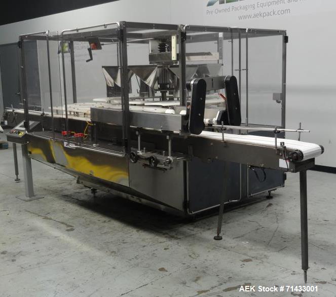 Used Triangle Packaging Model RFC48/10 Rotary Container Indexer for Filling
