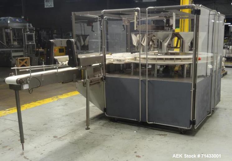 Used Triangle Packaging Model RFC48/10 Rotary Container Indexer for Filling