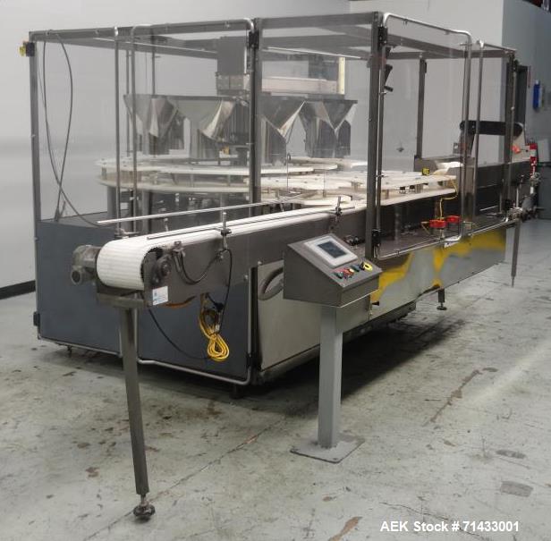 Used Triangle Packaging Model RFC48/10 Rotary Container Indexer for Filling