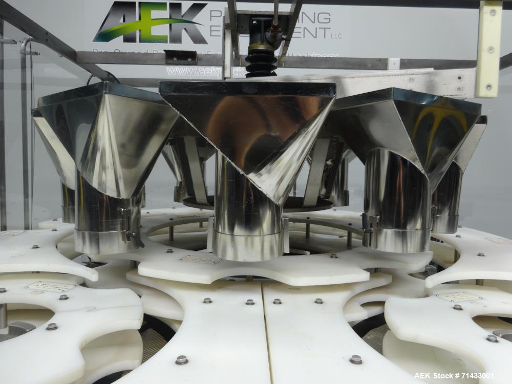 Used Triangle Packaging Model RFC48/10 Rotary Container Indexer for Filling