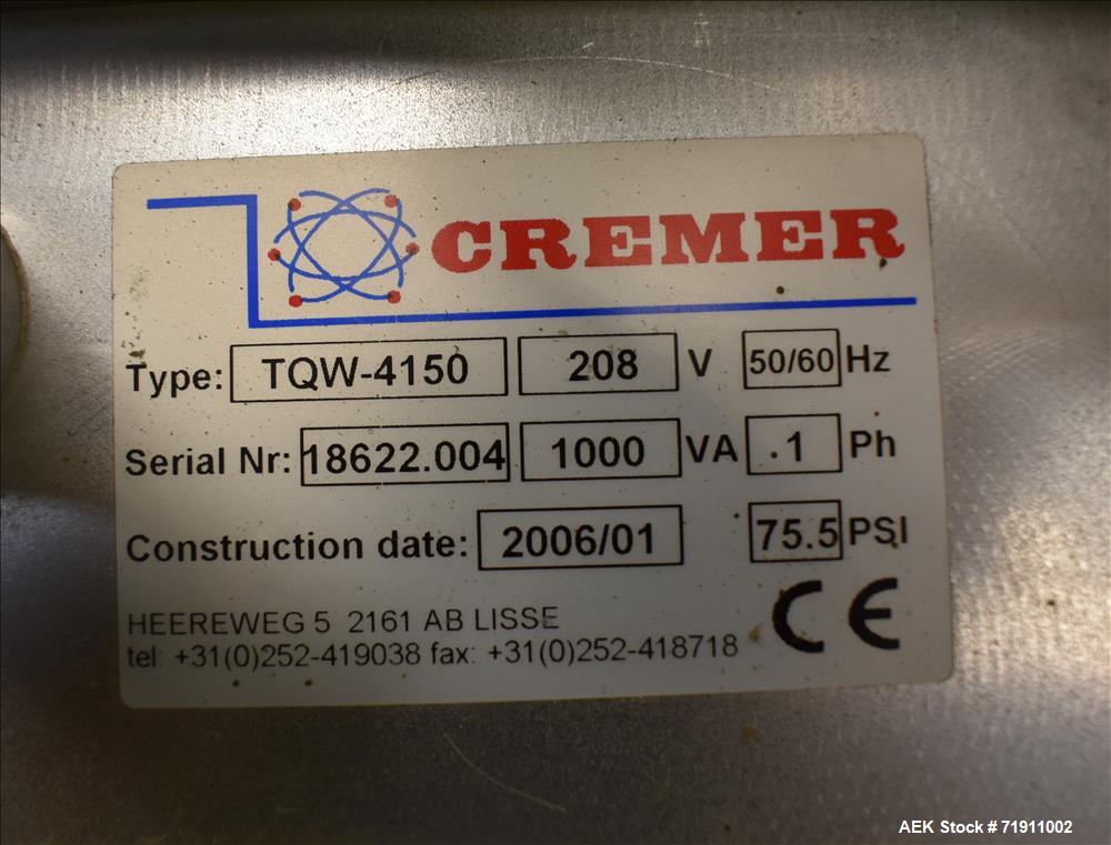 Used- Cremer Electronic Track Counting Machine, Model TQW-4150 for Frozen Foods