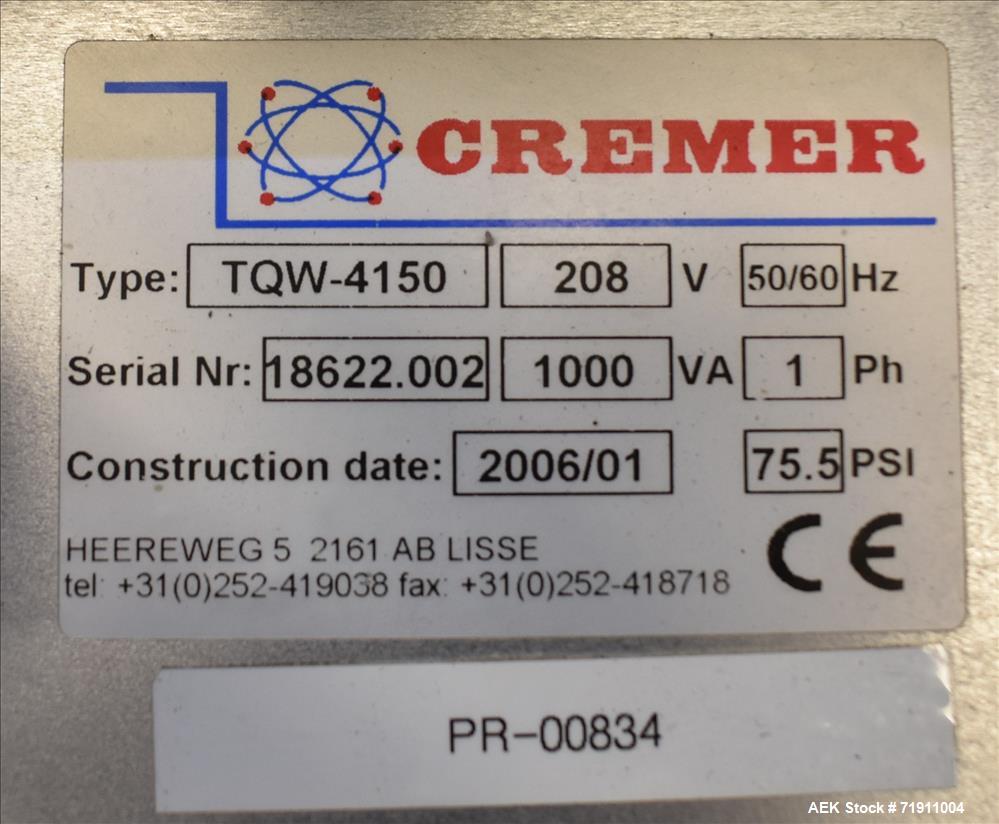 Used- Cremer Electronic Track Counting Machine, Model TQW-4150 for Frozen Foods