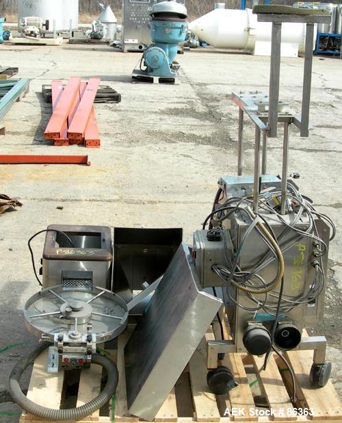 Used Deitz Company Versacount Tablet/Capsule Counter/Bottle Filler, Model FF 714R. 16" diameter turntable, feed hopper with vibratory feeder. Approximately 2400 tablets per minute. Includes a model A...