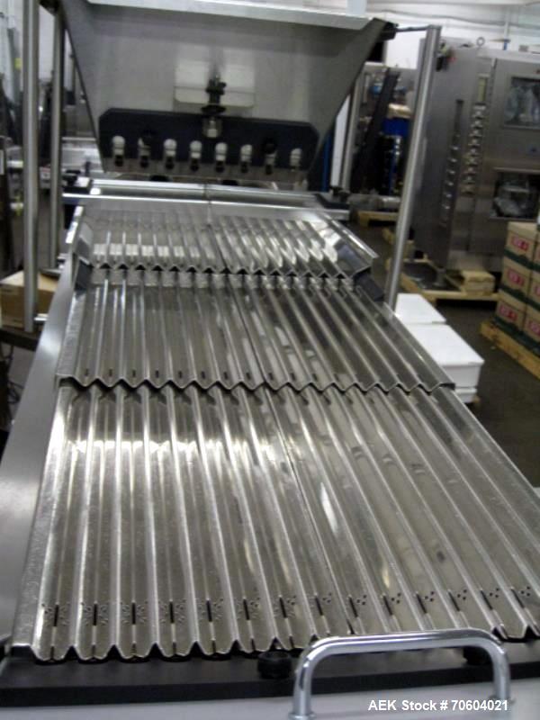 Used Swiftpack Kalish electronic counter, model SPC8PD, stainless steel construction, 16 lane, two step, feed hopper, 120 volt, serial# M921.