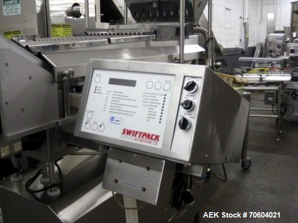 Used Swiftpack Kalish electronic counter, model SPC8PD, stainless steel construction, 16 lane, two step, feed hopper, 120 volt, serial# M921.