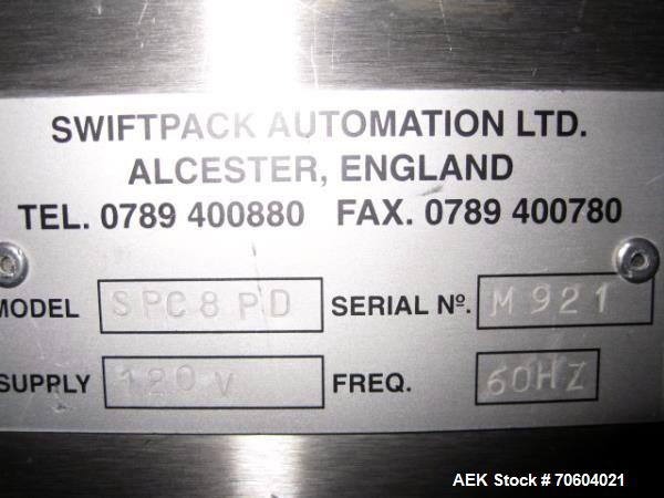 Used Swiftpack Kalish electronic counter, model SPC8PD, stainless steel construction, 16 lane, two step, feed hopper, 120 volt, serial# M921.