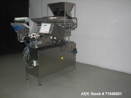 Used Kalish (DT Kalish or IMA) Swiftpack Model SPC8PD Electronic Tablet Counter. Two tray system with 16 channels and bulk supply hopper, stainless steel construction, 16 lane, two step, feed hopper,...