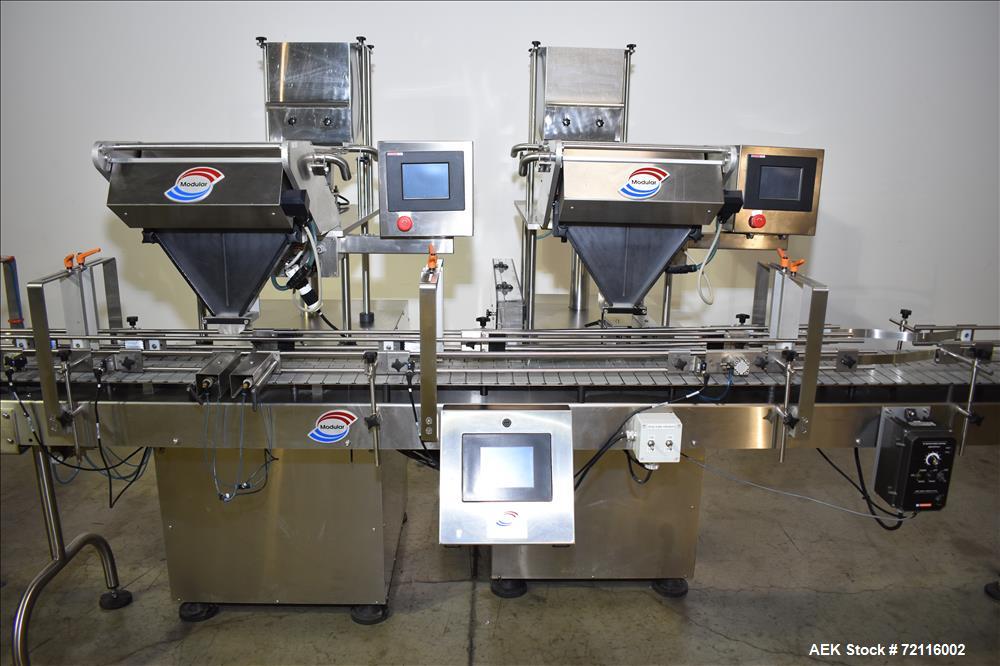 Used Modular Tablet Counter, Model VC-12.Dual Lane Twin Head Track Counter
