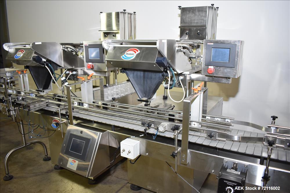 Used Modular Tablet Counter, Model VC-12.Dual Lane Twin Head Track Counter
