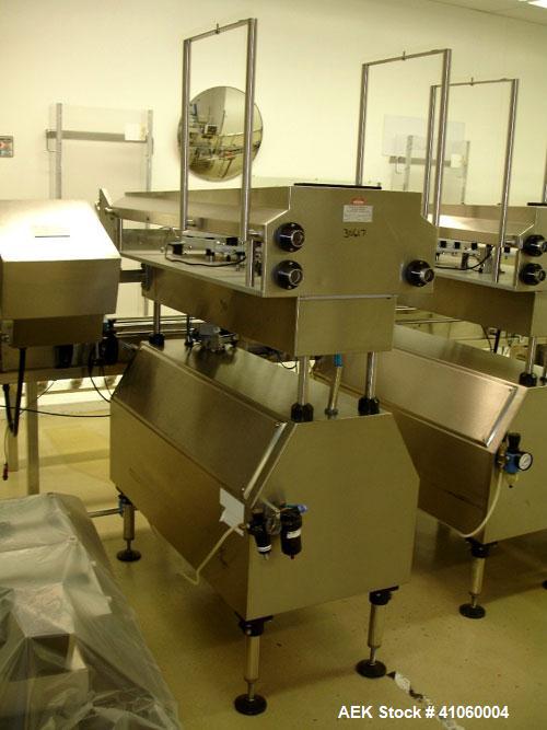 Used Kalish Swiftpack Lane Counter, Model SPC16P, stainless steel construction. 16 lane, two stage, on adjustable height base with controls, serial #M501.