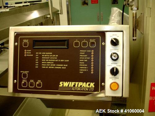 Used Kalish Swiftpack Lane Counter, Model SPC16P, stainless steel construction. 16 lane, two stage, on adjustable height base with controls, serial #M501.