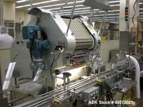 Used: Merrill 72-16 dual lane slat counter capable of speeds up to 150 BPM. Has dual lane infeed with laner and pin indexing.