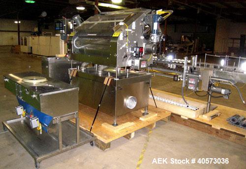 Used Merrill Model 72 39 AH Dual Lane Slat Counter. Has dual screw indexing system, AB PLC controls, pin discharge and dual lane gating conveyor.sn 588