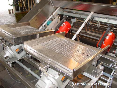 Used Lakso Reformer Slat Counter, Model990 . Capable of speeds up to 240 BPM. Single lane unit with 20' long infeed conveyor with screw feed timing. Has Allen Bradley PLC control, uses 72 slats. All ...