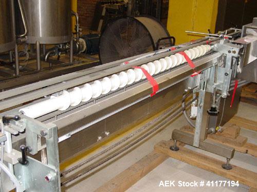 Used Lakso Reformer Slat Counter, Model990 . Capable of speeds up to 240 BPM. Single lane unit with 20' long infeed conveyor with screw feed timing. Has Allen Bradley PLC control, uses 72 slats. All ...