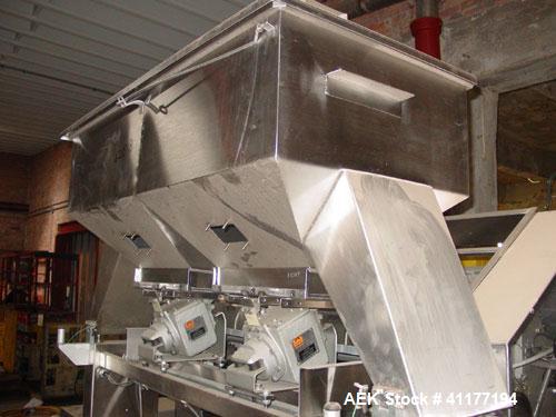 Used Lakso Reformer Slat Counter, Model990 . Capable of speeds up to 240 BPM. Single lane unit with 20' long infeed conveyor with screw feed timing. Has Allen Bradley PLC control, uses 72 slats. All ...
