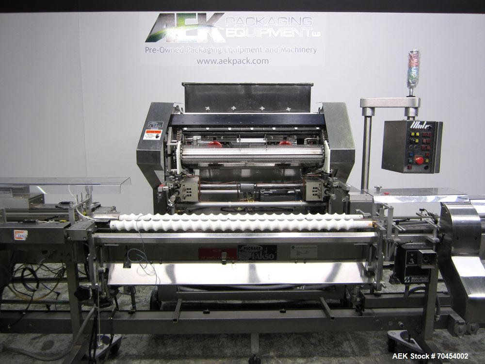 Used Lakso 990 (Model 93) Slat Counter. Is a dual lane unit with dual wormscrew infeed and gating device. Machine is capable of speeds over 300 bottles per minute. Has Lakso "Micro-Scan" empty cavity...