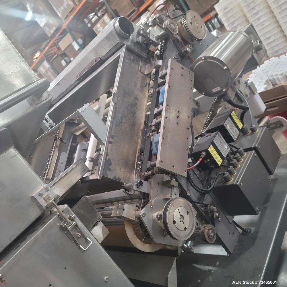 Used Lakso Model 990 Reformer Slat Counter – 240 BPM, Allen Bradley PLC, Stainless Steel, Hopper & Conveyor