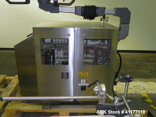 Used Merrill Model 40-39ADH Dual Lane Slat Counter. Machine is rated at up to 300 (100-count bottles per minute). Machine is all stainless steel. Allen Bradley PLC controls. Dual lane screw feed syst...