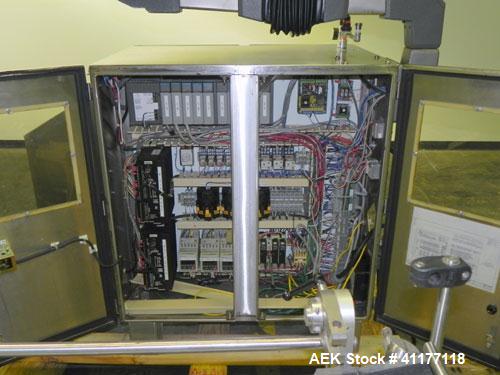 Used Merrill Model 40-39ADH Dual Lane Slat Counter. Machine is rated at up to 300 (100-count bottles per minute). Machine is all stainless steel. Allen Bradley PLC controls. Dual lane screw feed syst...