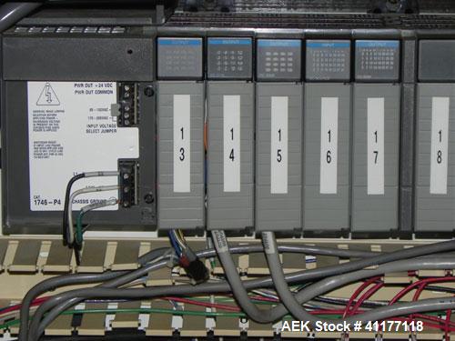 Used Merrill Model 40-39ADH Dual Lane Slat Counter. Machine is rated at up to 300 (100-count bottles per minute). Machine is all stainless steel. Allen Bradley PLC controls. Dual lane screw feed syst...