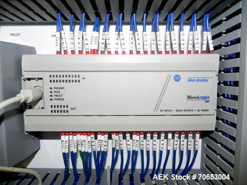 Used Merrill-Pennwalt (IMA) Model 72-16A Slat Counter capable of speeds up to 150 containers per minute. Has pin indexing system with Garvey table top indexing conveyor. Has stand alone stainless ste...