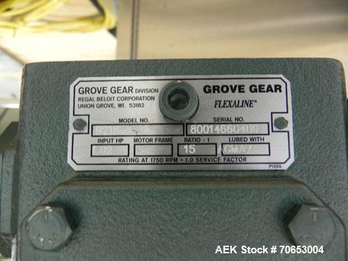Used Merrill-Pennwalt (IMA) Model 72-16A Slat Counter capable of speeds up to 150 containers per minute. Has pin indexing system with Garvey table top indexing conveyor. Has stand alone stainless ste...