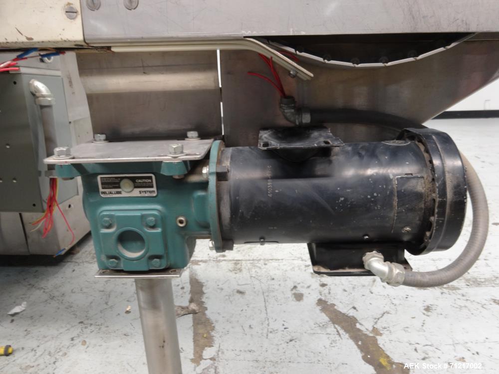 Used- Merrill Dual Lane Slat Counter, Model 72-39 AD.