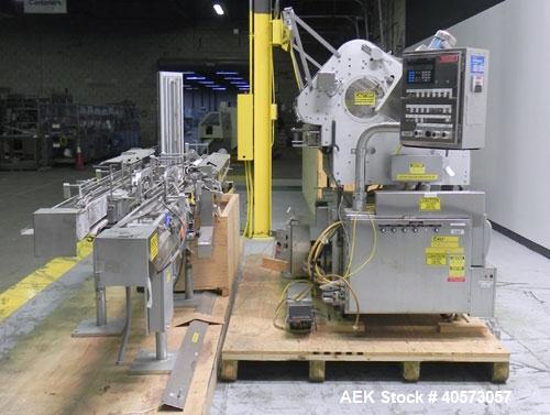 Used Merrill Model 72-39 AH Dual Lane Slat Counter. Machine is capable of speeds up to 300 bottles per minute. Has dual screw indexing system. Has Allen Bradley MicroLogix 1000 PLC controls. Has pin-...