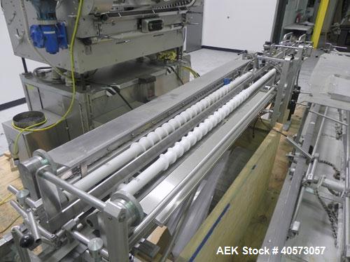 Used Merrill Model 72-39 AH Dual Lane Slat Counter. Machine is capable of speeds up to 300 bottles per minute. Has dual screw indexing system. Has Allen Bradley MicroLogix 1000 PLC controls. Has pin-...