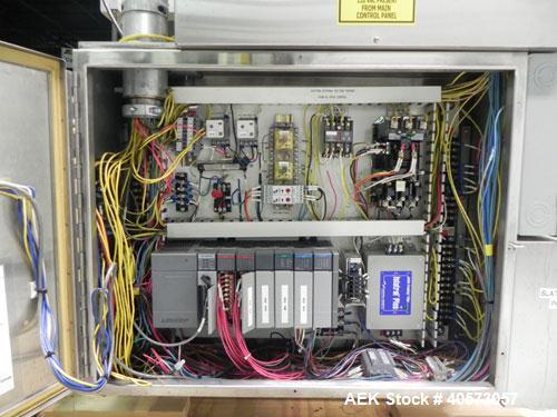 Used Merrill Model 72-39 AH Dual Lane Slat Counter. Machine is capable of speeds up to 300 bottles per minute. Has dual screw indexing system. Has Allen Bradley MicroLogix 1000 PLC controls. Has pin-...