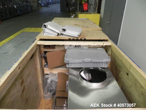 Used Merrill Model 72-39 AH Dual Lane Slat Counter. Machine is capable of speeds up to 300 bottles per minute. Has dual screw indexing system. Has Allen Bradley MicroLogix 1000 PLC controls. Has pin-...