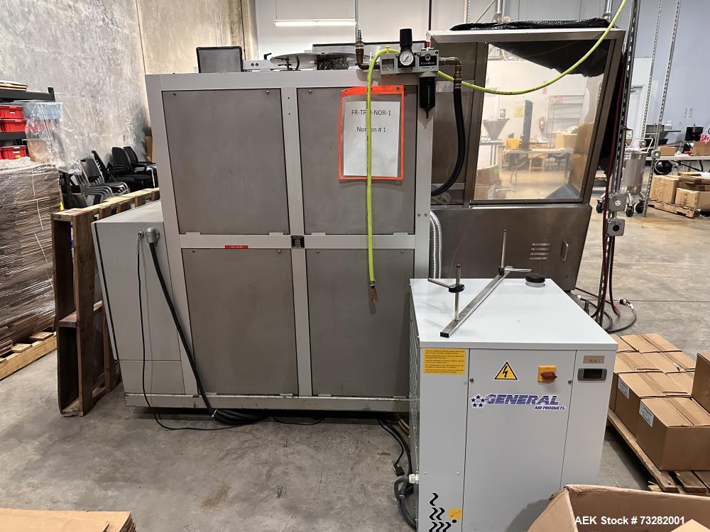 Pre-Owned Norden NM-400HA Tube Filling Machine – 300ml Max, CE Certified  – Hot Air Sealing & #1 Fold Metal Tube Setup