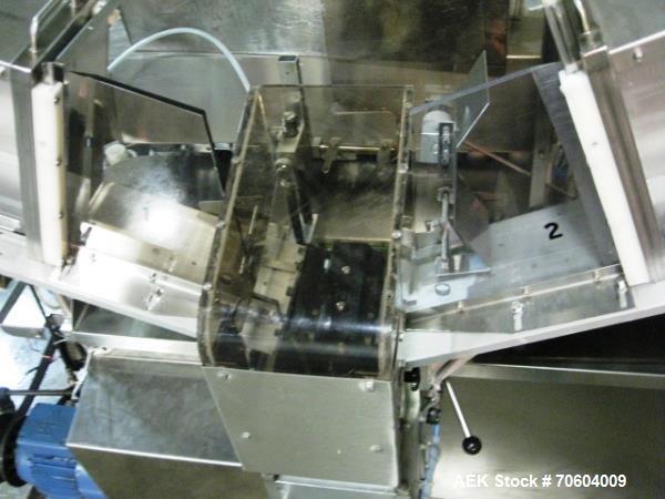 Used Norden NM2000 Metal Tube Filling Line with integrated Norden NP2000 cartoner.  Consists of NM2000 tube filler capable of speeds up to 200 tubes per minute.  Has a tube size range: diameter 10 mm...