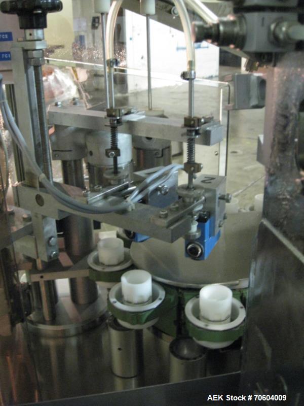 Used Norden NM2000 Metal Tube Filling Line with integrated Norden NP2000 cartoner.  Consists of NM2000 tube filler capable of speeds up to 200 tubes per minute.  Has a tube size range: diameter 10 mm...
