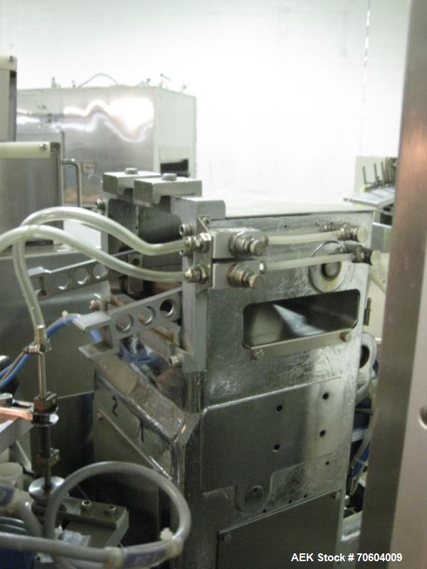 Used Norden NM2000 Metal Tube Filling Line with integrated Norden NP2000 cartoner.  Consists of NM2000 tube filler capable of speeds up to 200 tubes per minute.  Has a tube size range: diameter 10 mm...
