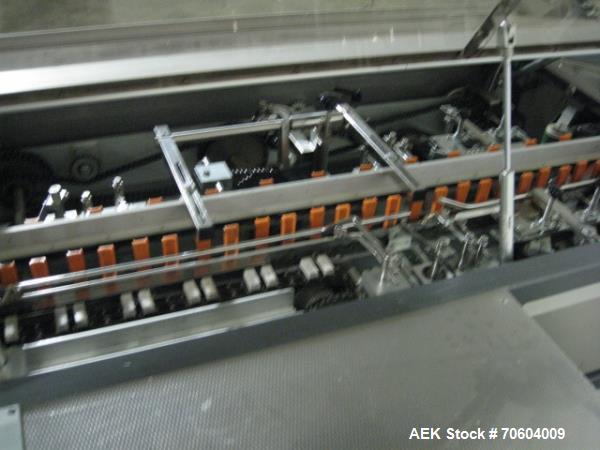 Used Norden NM2000 Metal Tube Filling Line with integrated Norden NP2000 cartoner.  Consists of NM2000 tube filler capable of speeds up to 200 tubes per minute.  Has a tube size range: diameter 10 mm...