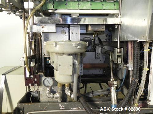 Used Arenco Model AM2000 Twin Piston Laminate Tube Filler. Currently equipped with high frequency sealer. Tubes are fed automatically through a dual tube magazine. Stations include tube cleaning, tub...