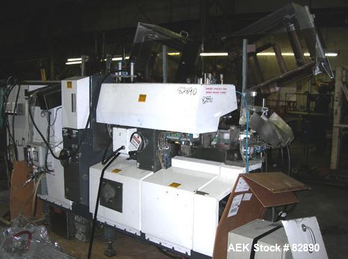 Used Arenco Model AM2000 Twin Piston Laminate Tube Filler. Currently equipped with high frequency sealer. Tubes are fed automatically through a dual tube magazine. Stations include tube cleaning, tub...
