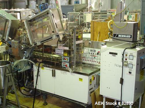 Used Arenco Model AM2000 Twin Piston Laminate Tube Filler. Currently equipped with high frequency sealer. Tubes are fed automatically through a dual tube magazine. Stations include tube cleaning, tub...
