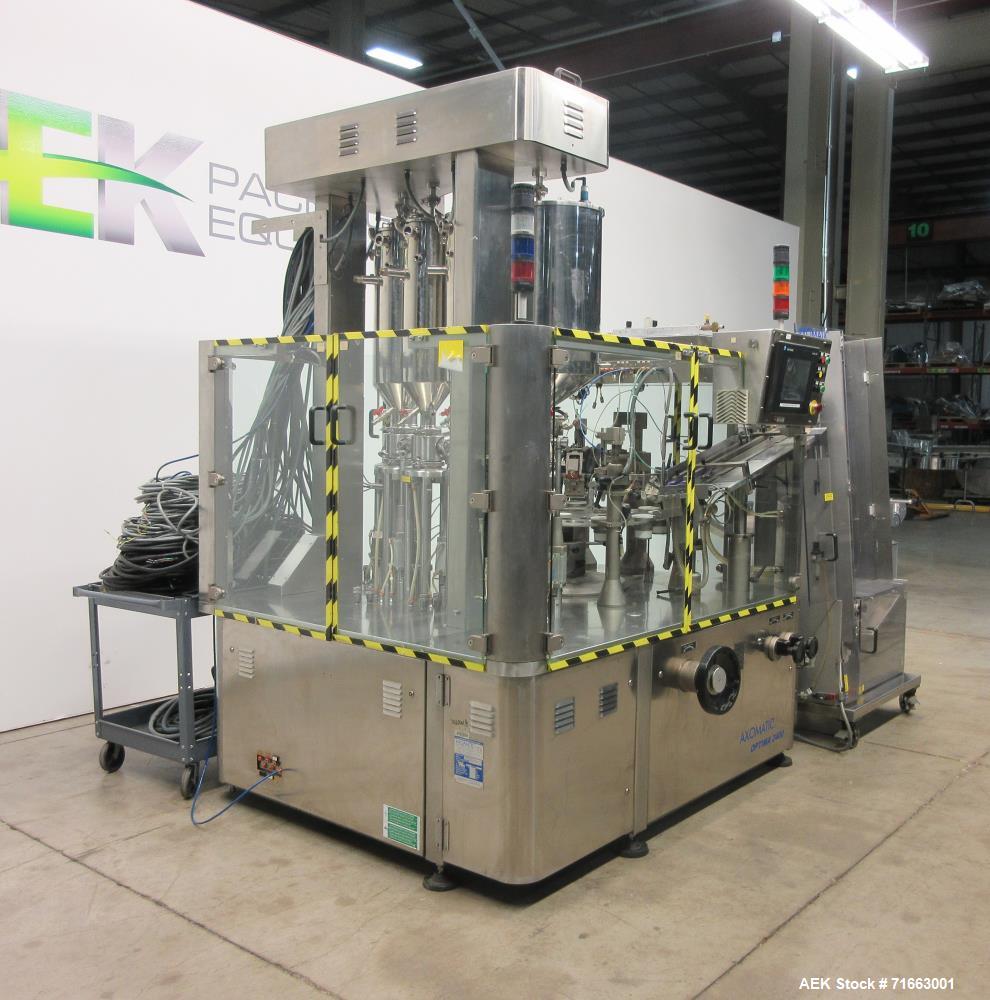 Used- Axomatic Automatic Hot Air Multi-Color Plastic Tube Filler