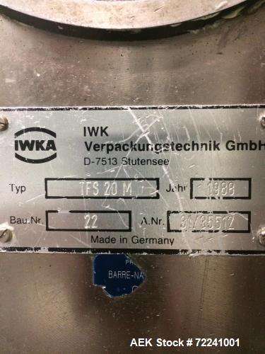 Used- IWKA TFS20 Hot Air Tube Filler