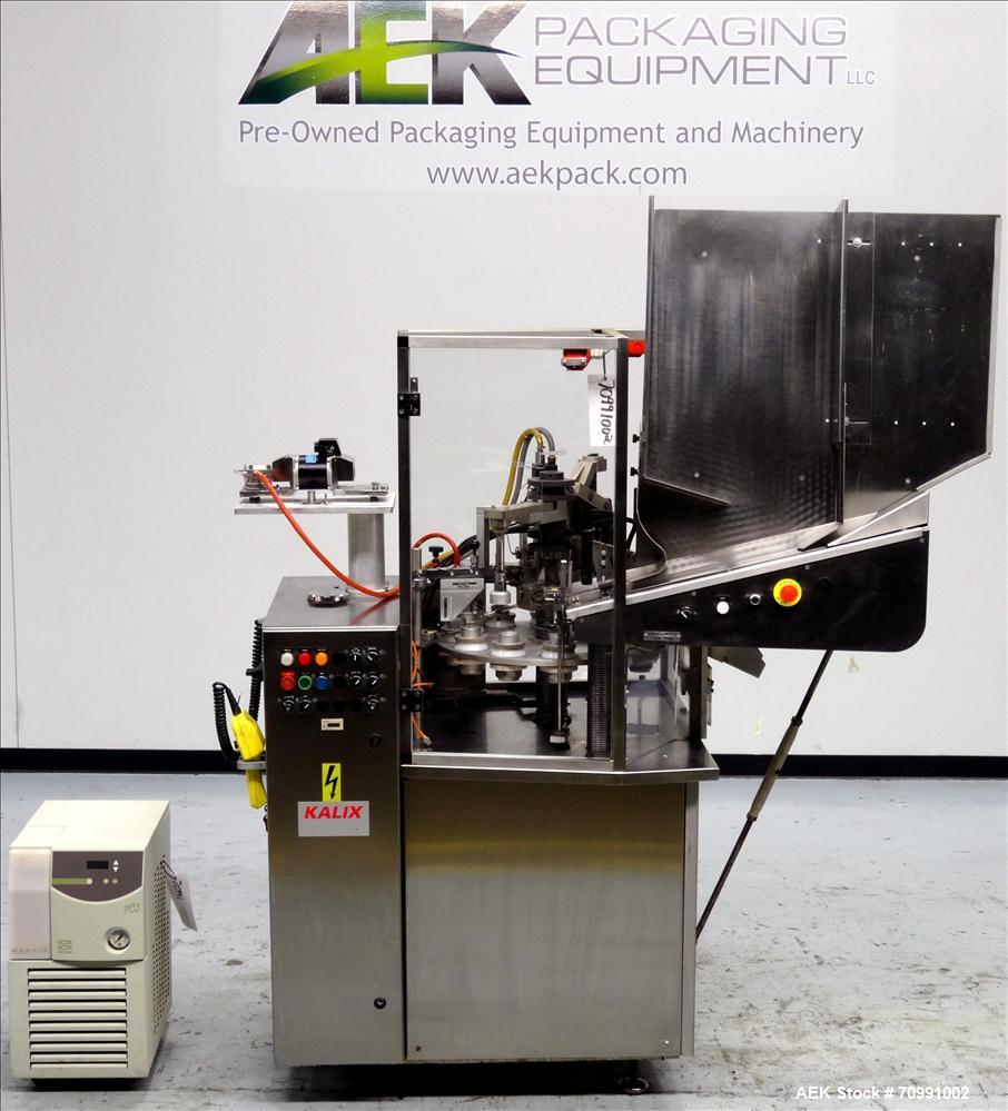 Used Kalix Model KX-600E automatic hot air plastic tube filler