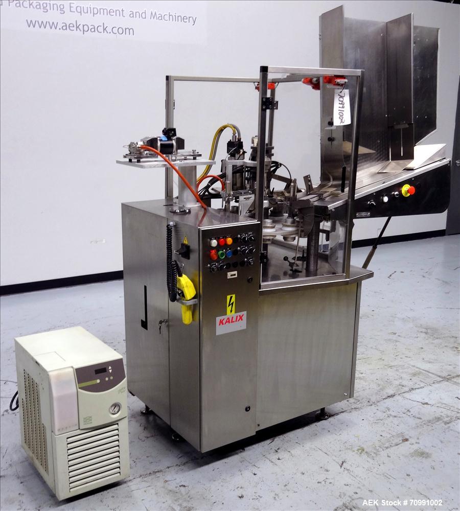 Used Kalix Model KX-600E automatic hot air plastic tube filler