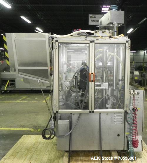 Used Klenz Pak Model KX80B 12 Station Hot Air Plastic Tube Filler. Machine is capable of speeds up to 80 tubes per minute. Tube size range: diameter up to 2" or 50mm, height up to 8" or 200mm. Fill s...
