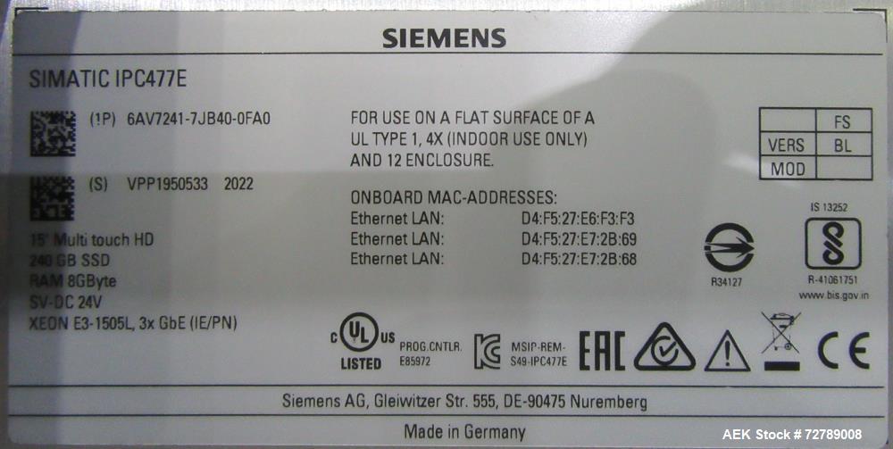 Unused Marchesini Group Tonazzi Millenium 120 Automatic Hot Air Tube Filler for Sale