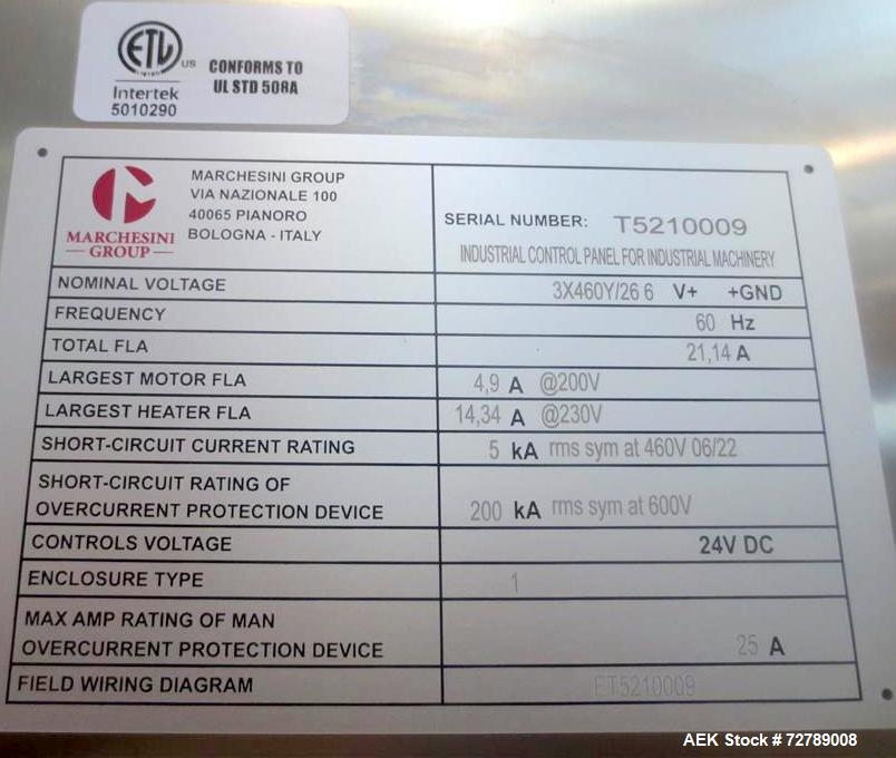 Unused Marchesini Group Tonazzi Millenium 120 Automatic Hot Air Tube Filler for Sale