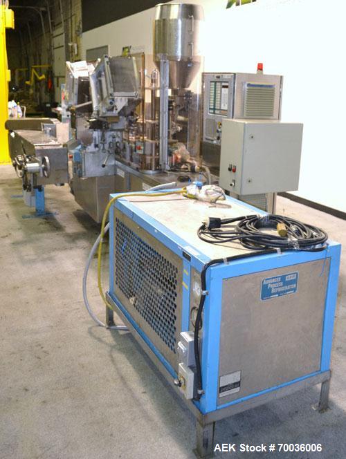 Used- Norden Dual Head High Speed Tube Filler, Model NM 2000 HF for laminate tubes. Capable of 200 tubes per minute. Include...