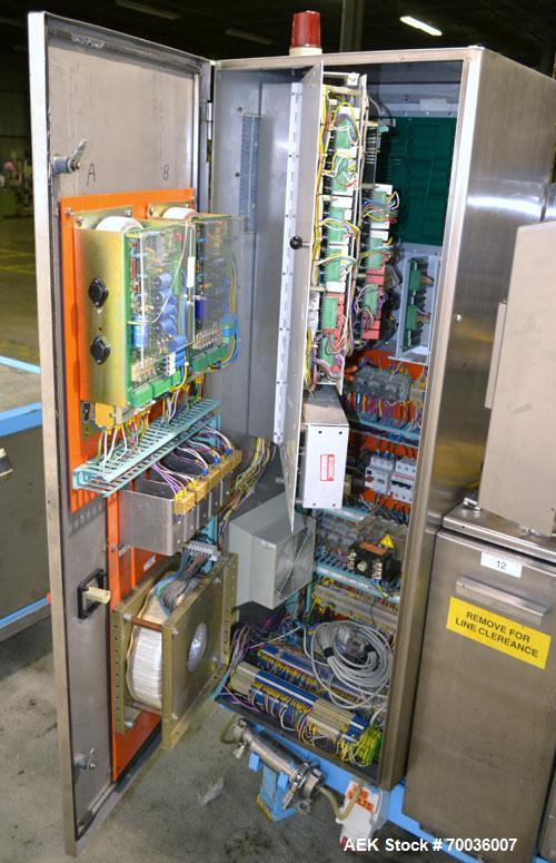 Used Norden Dual Head High Speed Tube Filler, Model NM 2000 HF for laminate tubes. Capable of 200 tubes per minute. Includes tube cleaning, cassette tube infeed, registration, and trimmer. Fill volum...