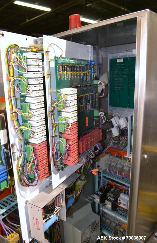 Used Norden Dual Head High Speed Tube Filler, Model NM 2000 HF for laminate tubes. Capable of 200 tubes per minute. Includes tube cleaning, cassette tube infeed, registration, and trimmer. Fill volum...